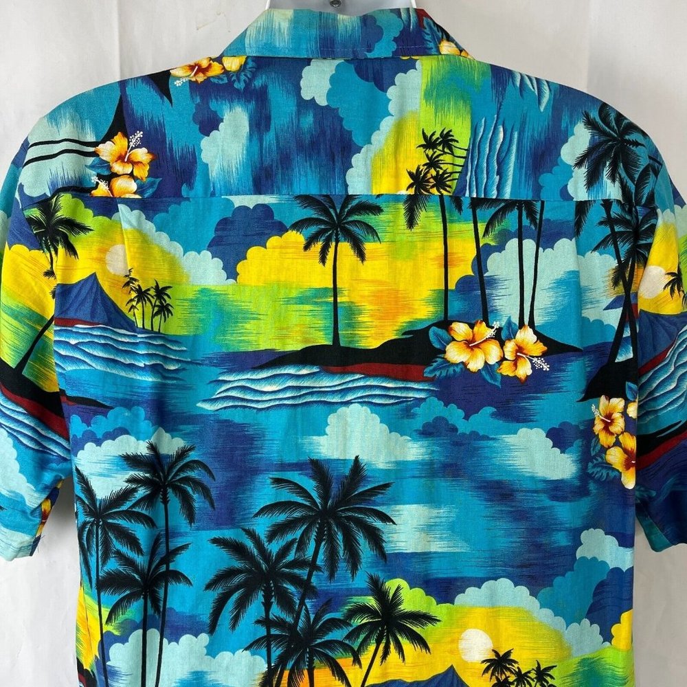 Aloha Republic Tropical Sunrise Vintage Hawaiian Shirt XL Mens Slim 48x31 Cotton - Picture 7 of 7